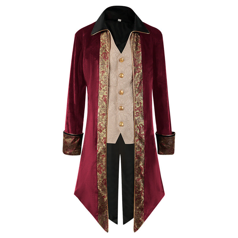 Men's Medieval Tuxedo Gothic Jacket Victorian Trench Coat Steampunk Tailcoat