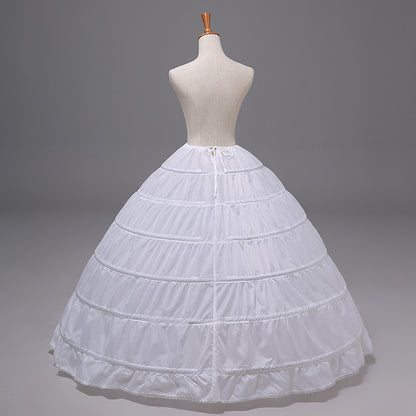 White 6 Hoops Ball Gown Crinoline Wedding Petticoat Skirt For Wedding Dress
