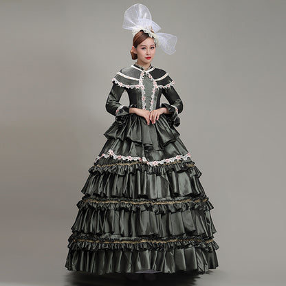 Carnival Victorian Cape Gown Christmas Marie Antoinette Party Dress