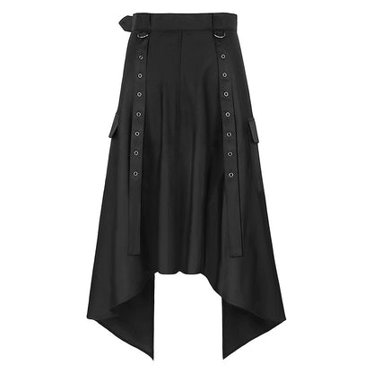 Knight Dark Black Skirt Halloween Medieval Men's Gothic Steampunk Skirt