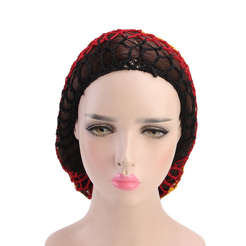 1900s Mesh Hair Net Crochet Cap Soft Rayon Snood Hair Net Colorful Knit Hat