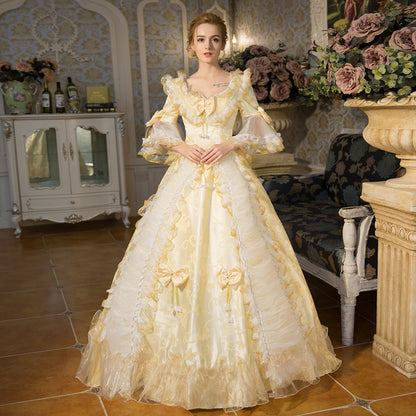 Champagne Victorian Belle Dress Medieval Marie Antoinette Dresses
