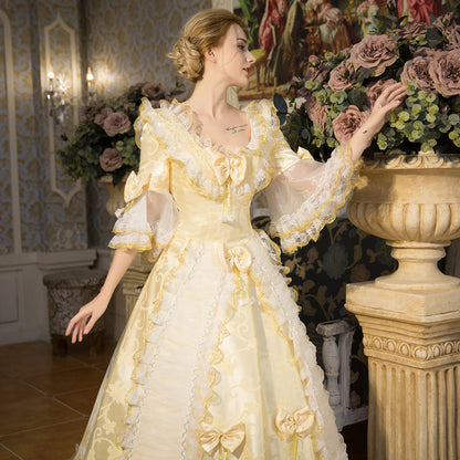 Champagne Victorian Belle Dress Medieval Marie Antoinette Dresses