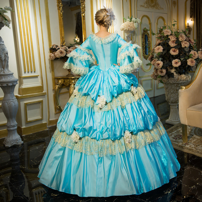 18th Century Blue Southern Belle Masquerade Dress