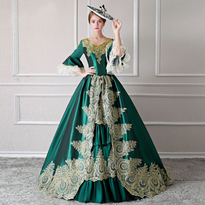 Christmas Embroidered Rococo Marie Antoinette Party Dress