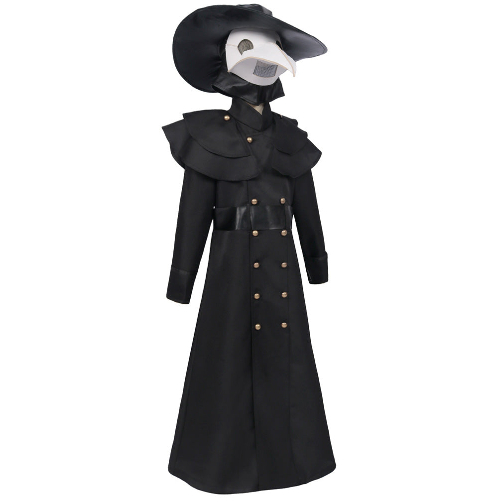 Halloween Medieval Hooded Robe Plague Doctor Costume Cosplay Steampunk Priest Wizard Cloak