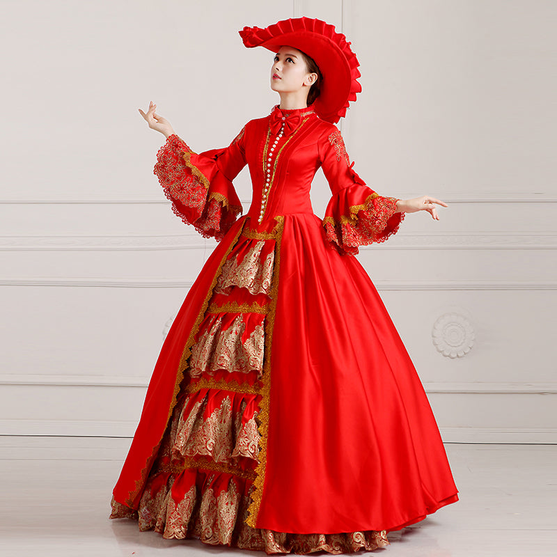 Medieval Renaissance Marie Antoinette Wedding Party Dress For Women
