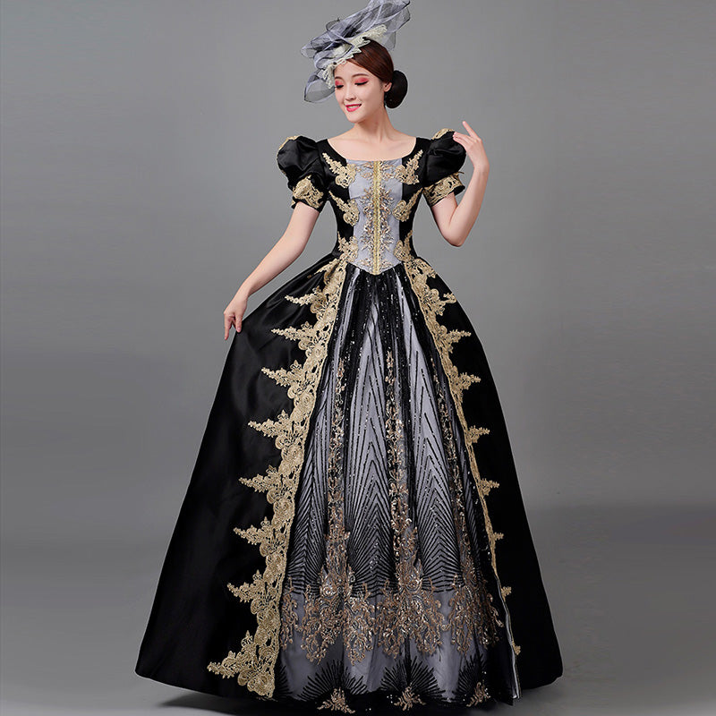 Renaissance Women Party Shiny Dress Lady Princess Theater Costume