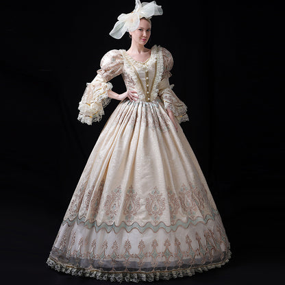 Champagne Princess Gown Masquerade Victorian Womens Dresses