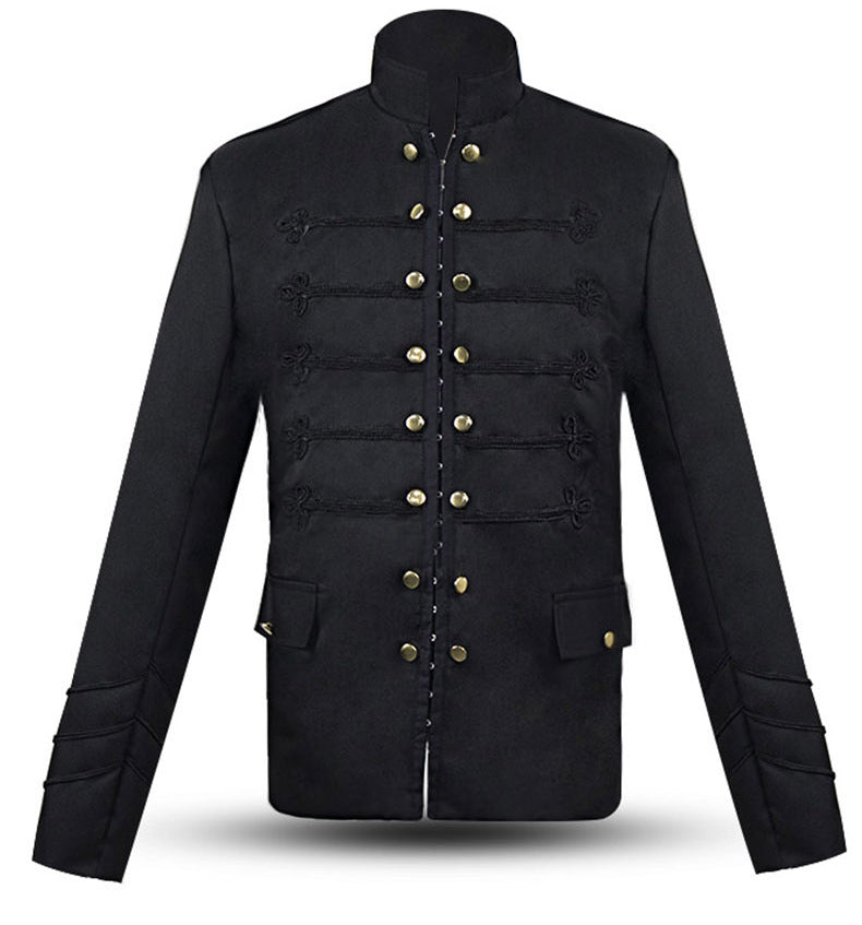 Halloween Black Men's Jacket Victorian Gothic Steampunk Outfit
