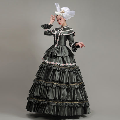 Carnival Victorian Cape Gown Christmas Marie Antoinette Party Dress