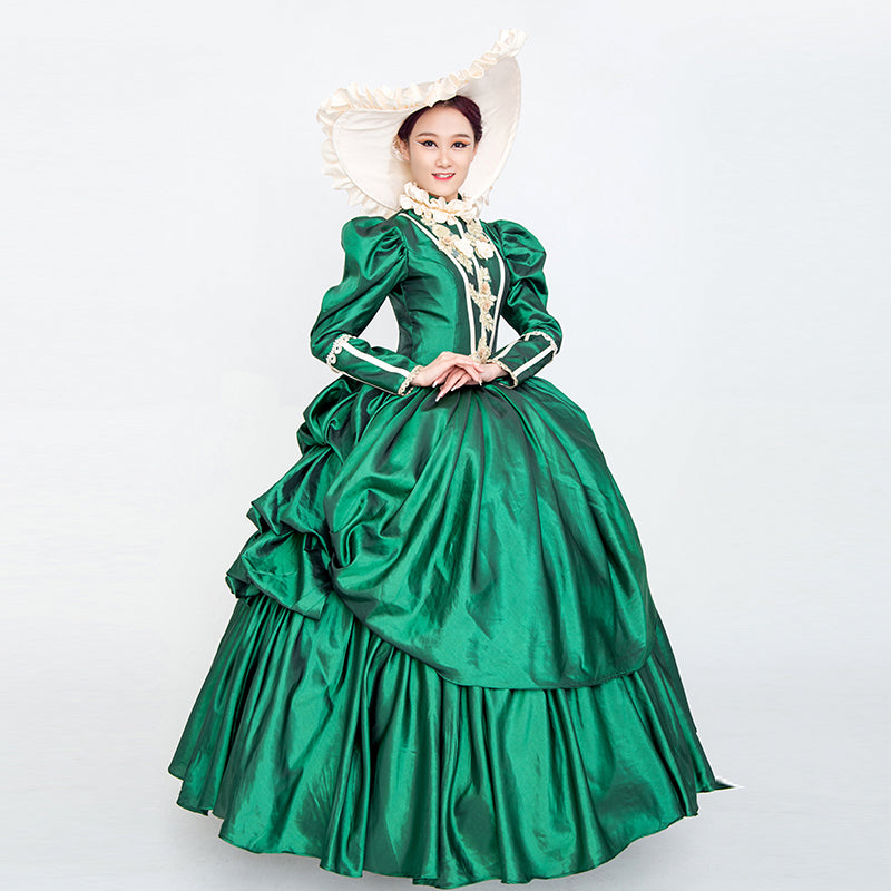 Green Rococo Baroque Marie Antoinette Dress 18th Century Renaissance Period Dress