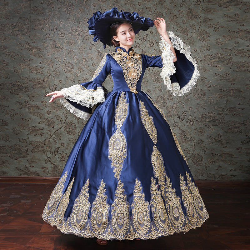 Embroidery Stage Costume Gothic Victorian Carnivale Gowns Dress Theater Costumes