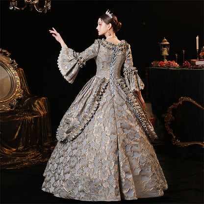 Women Victorian Rococo Dress Renaissance Jacquard Ball Gown Costumes