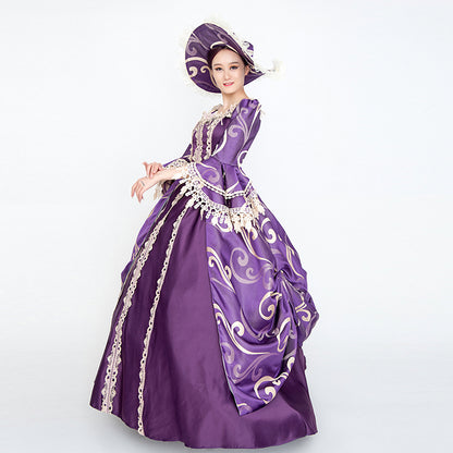 Purple Marie Antoinette Ball Gown Medieval Renaissance Historical Period Ball Gown