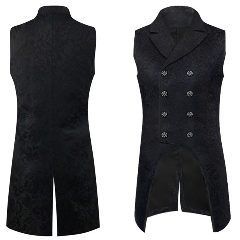 Renaissance Jacquard Waistoat Gothic Swallowtail Jacket Vest Victorian Tailcoat