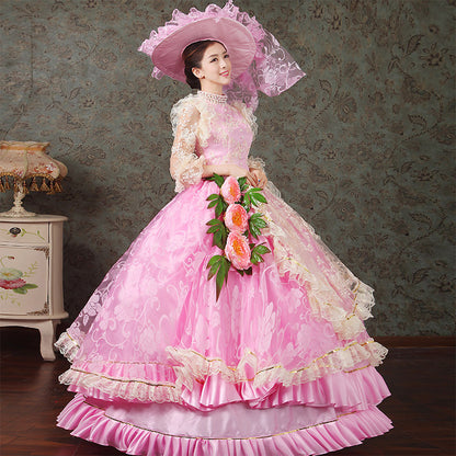 Pink Medival Renaissance Marie Antoinette Ball Gowns Dress