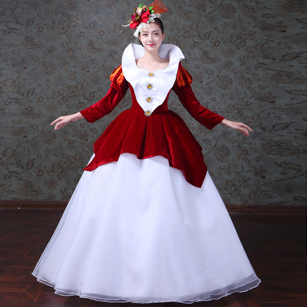 Snow White Princess Gowns Red Women Masquerade Costumes Movie Gowns