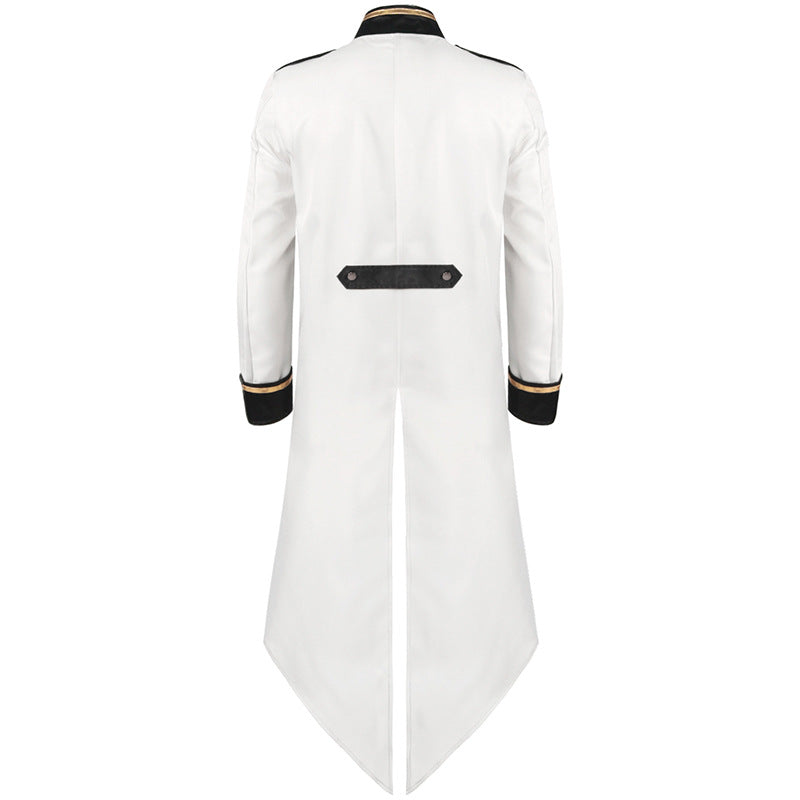 Navy Pirates Gothic Steampunk Men's White Jacket 1800S Regency Tuxedo Outfit