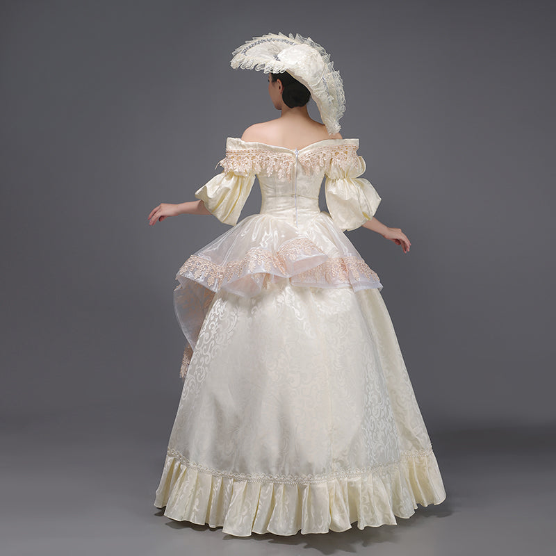 Princess Champagne Off Shoulder Dress Southern Belle Masquerade Dress