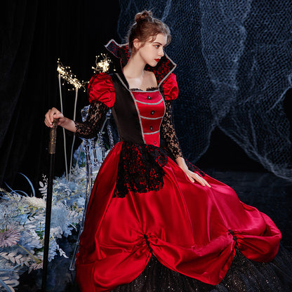 Vampire Theater Clothing Royal Regal Queen Dress Queen of Hearts Evil Darkness Halloween Costume