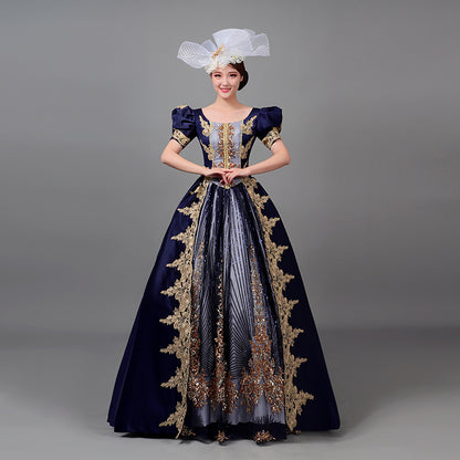 Renaissance Women Party Shiny Dress Lady Princess Theater Costume