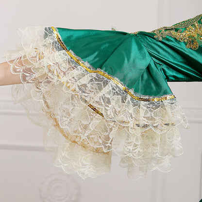 Green Lace Stage Dress Medieval Victorian Marie Antoinette Dress For Party