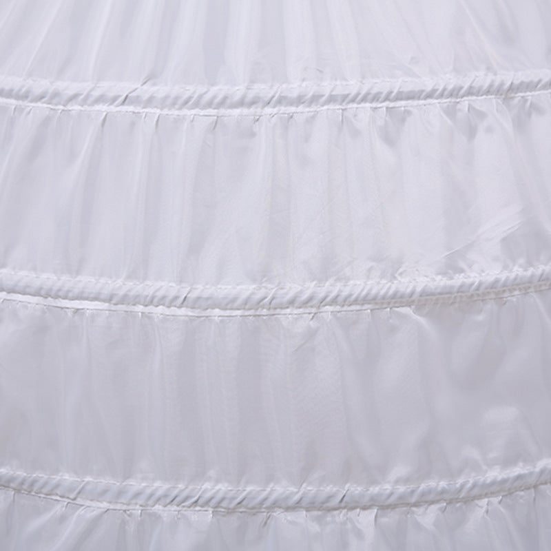 White 6 Hoops Ball Gown Crinoline Wedding Petticoat Skirt For Wedding Dress