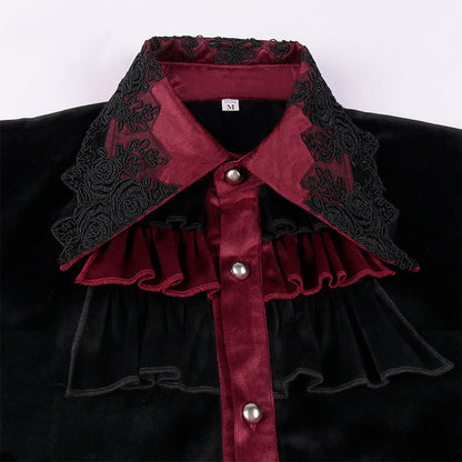Mens Pirate Vampire Shirts Renaissance Victorian Medieval Gothic Shirt Party Halloween Cosplay Shirt Male