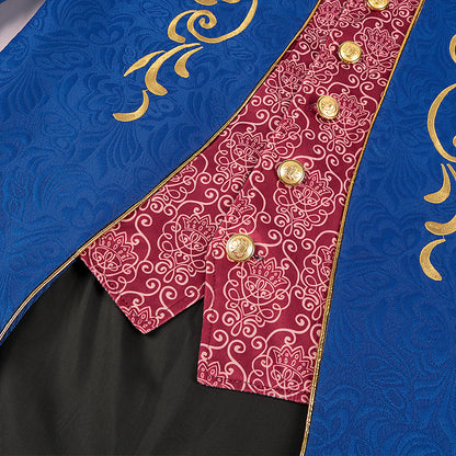 Men's Medieval Embroidery Jacket Steampunk Gothic Tailcoat Victorian Tuxedo Carnival Uniform