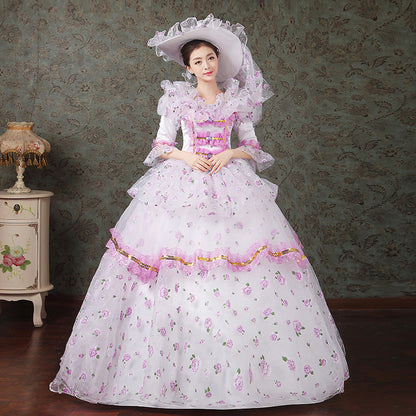 Floral Dance Dress Medieval Victorian Southern Belle Dress
