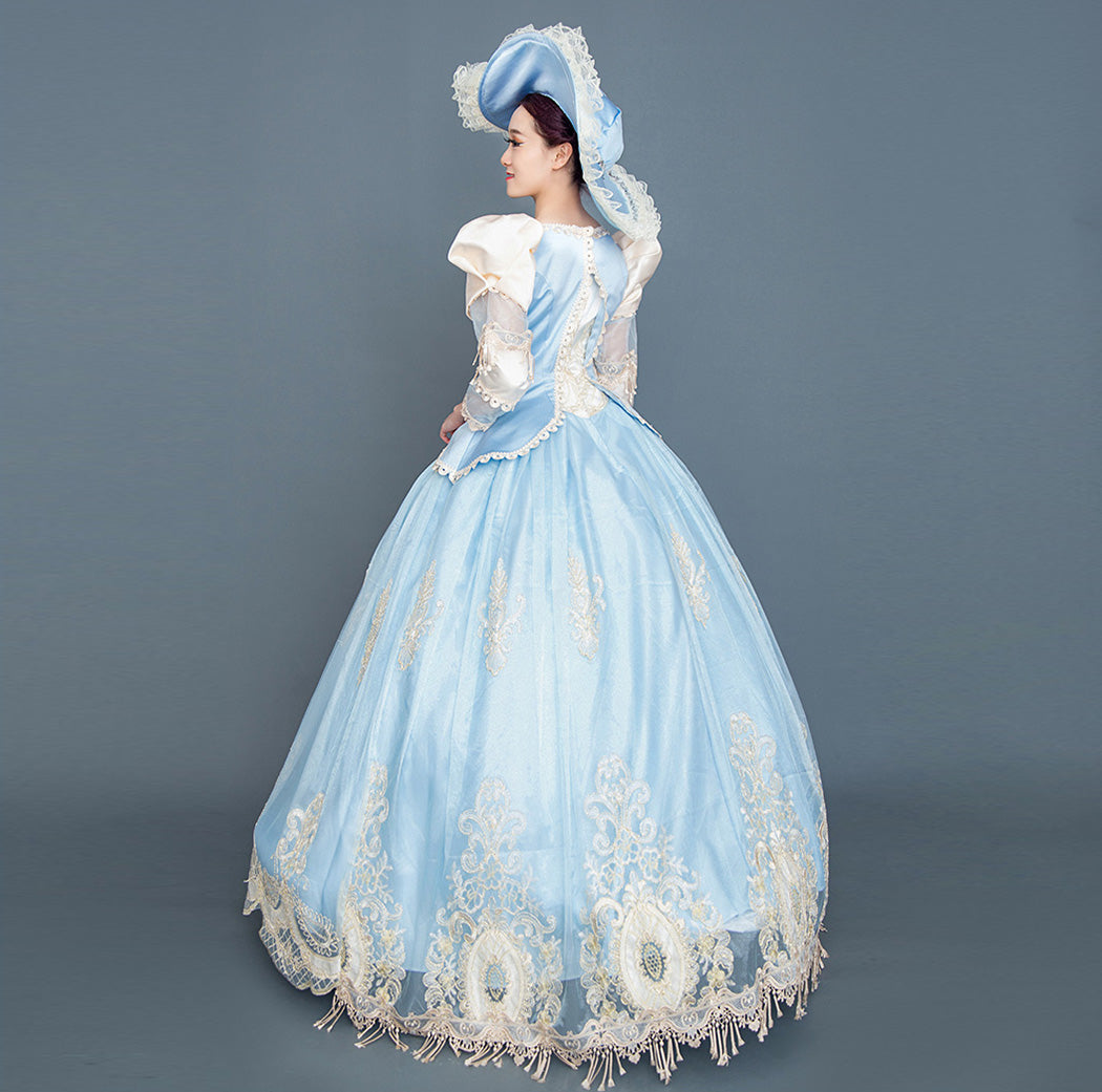 Blue Cinderella Cosplay Lolita Dress Rococo Fairytale Fancy Dress