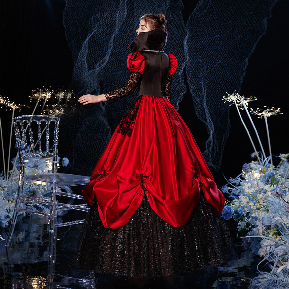Vampire Theater Clothing Royal Regal Queen Dress Queen of Hearts Evil Darkness Halloween Costume