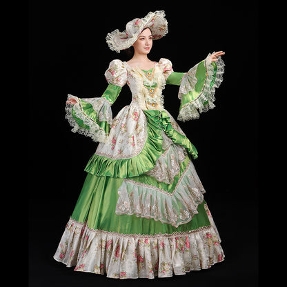 Yellow/Blue/Pink Masquerade Fancy Dress Baroque Masquerade Historical Costume