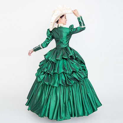 Green Rococo Baroque Marie Antoinette Dress 18th Century Renaissance Period Dress