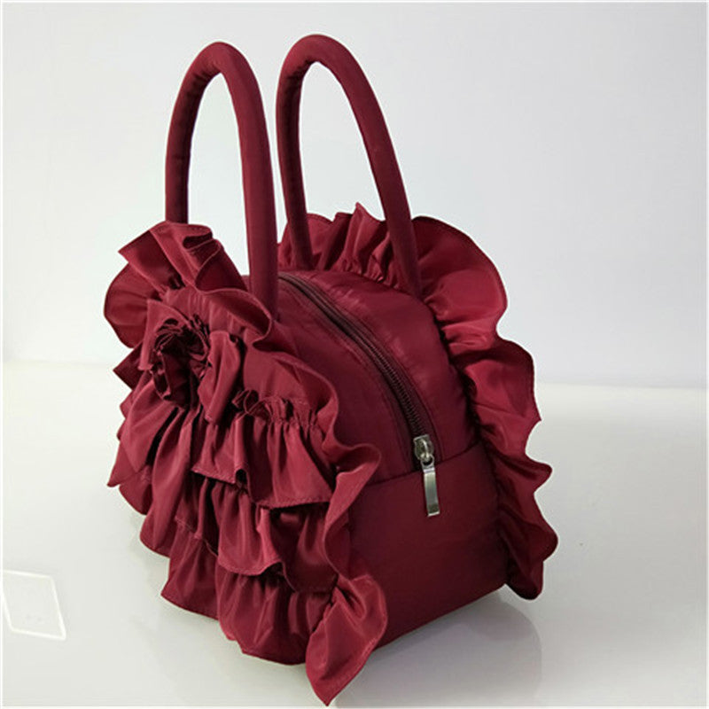 Women Vintage Masquerade Handbag Evening Handbag Ruffled Flower Purse Bag Mother's Day Gift