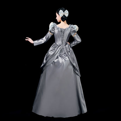 Gray Revolutionary Maid Ball Gown Colonial Civil War Dress