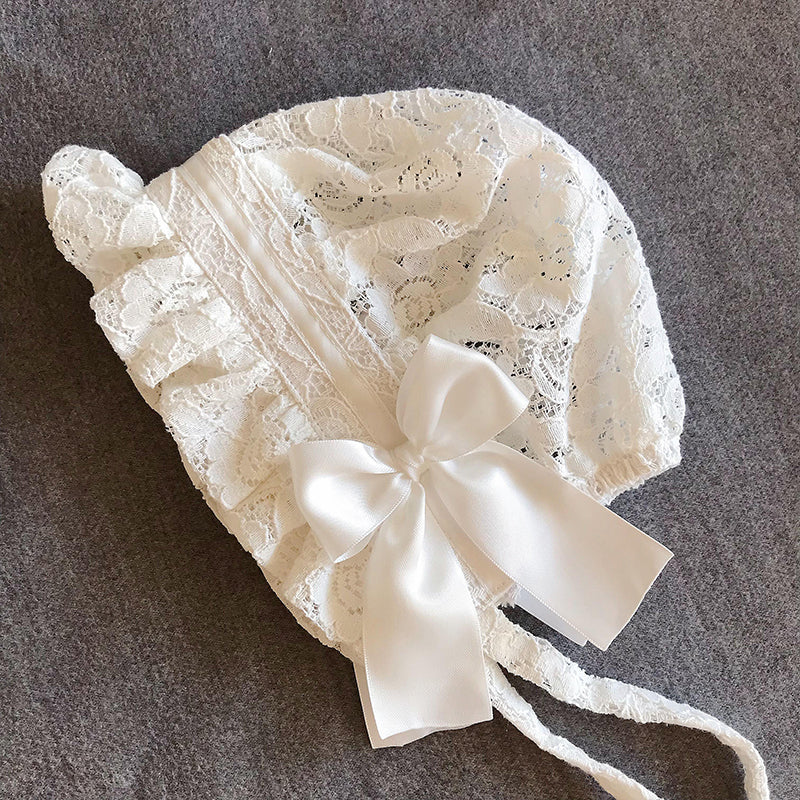 Toddlers Baby Lace Lolita Maid Caps and Shoes Princess Infant Soft Bonnet