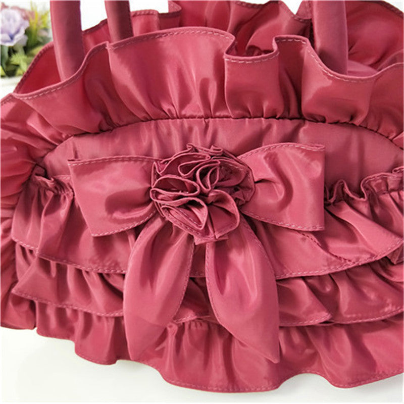 Women Vintage Masquerade Handbag Evening Handbag Ruffled Flower Purse Bag Mother's Day Gift