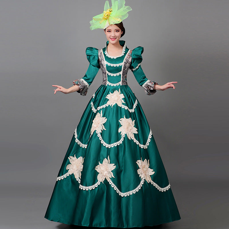 Carnival Parade Group Costume Blue Green Party Dress