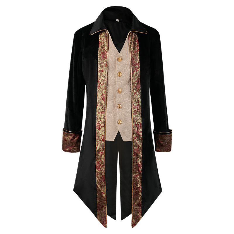 Men's Medieval Tuxedo Gothic Jacket Victorian Trench Coat Steampunk Tailcoat