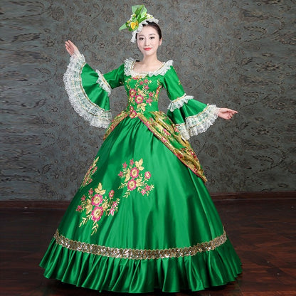 Victorian Belle Princess Pink/Green Dress Christmas Alice in Wonderland Dress