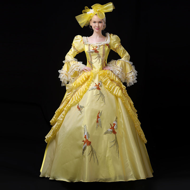 Southern Belle Embroidery Masquerade Dress 17th 18th Century Historical Costumes