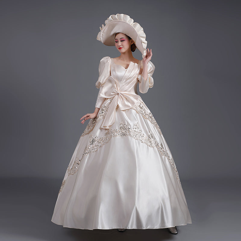 Princess Champagne Wedding Dress Victorian Masquerade Dress