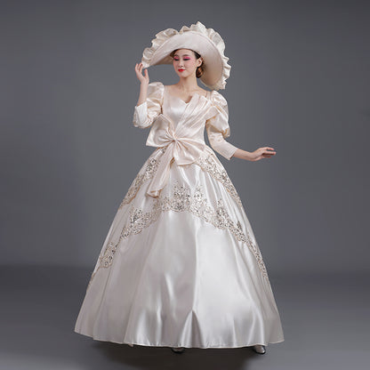 Princess Champagne Wedding Dress Victorian Masquerade Dress