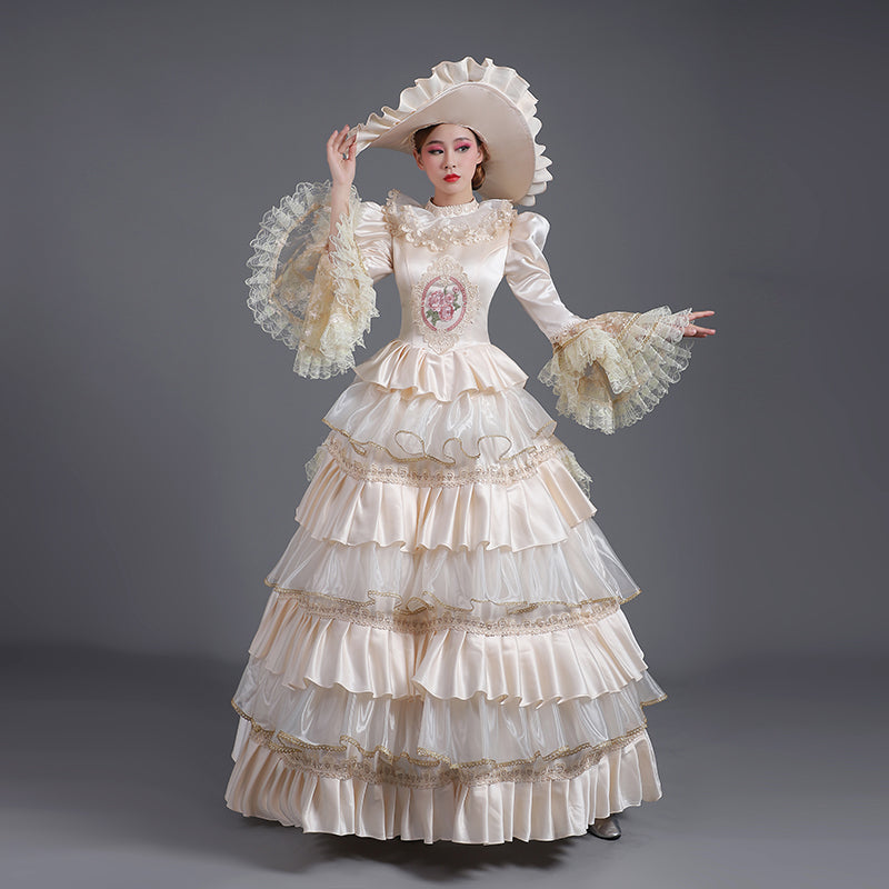 Champagne Baroque Rococo Marie Antoinette Dress Reenactment Revolutionary Costume