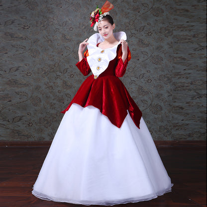 Snow White Princess Gowns Red Women Masquerade Costumes Movie Gowns