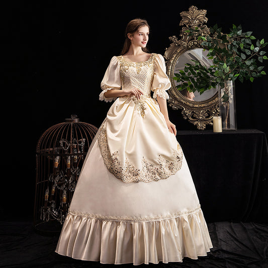 Champagne Rococo Belle Dress Victorian Party Dress Theatre Costume