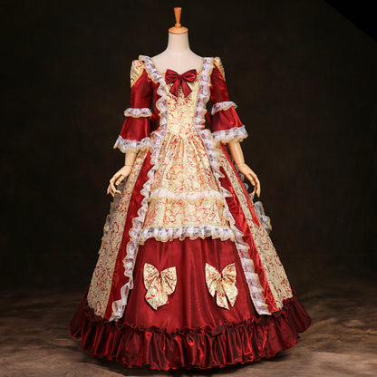18th Century Floral Dress Christmas Holiday Theater Clothing