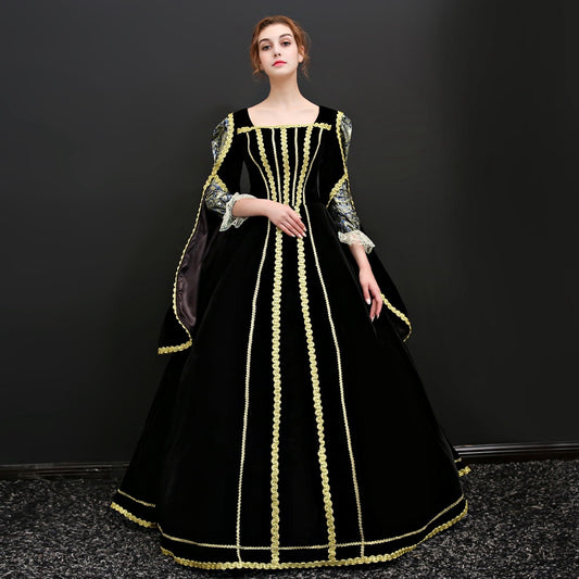 Halloween Cinderella Movie Theme Gown Black Vampire Dress Gothic Queen Gown